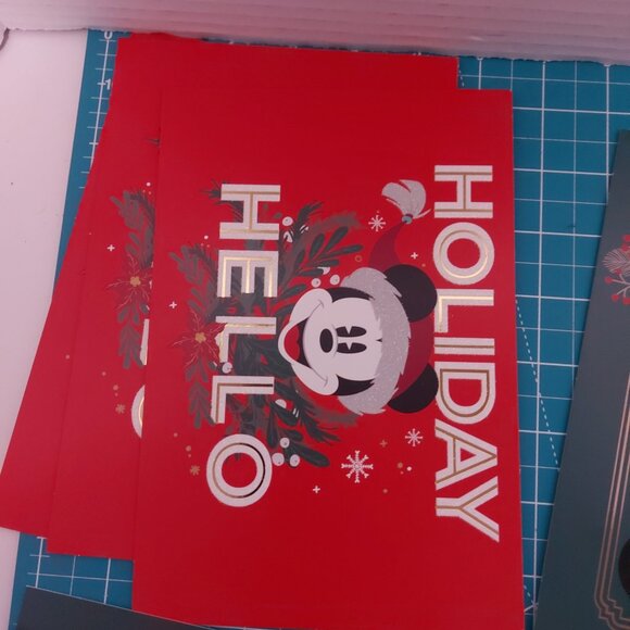 Disney Mickey Mouse Christmas Cards Lot Of 14 Unused W/ Assorted Envelopes - Picture 6 of 6